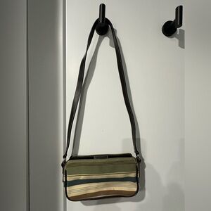 Anne Klein Striped Shoulder Bag with Long Strap